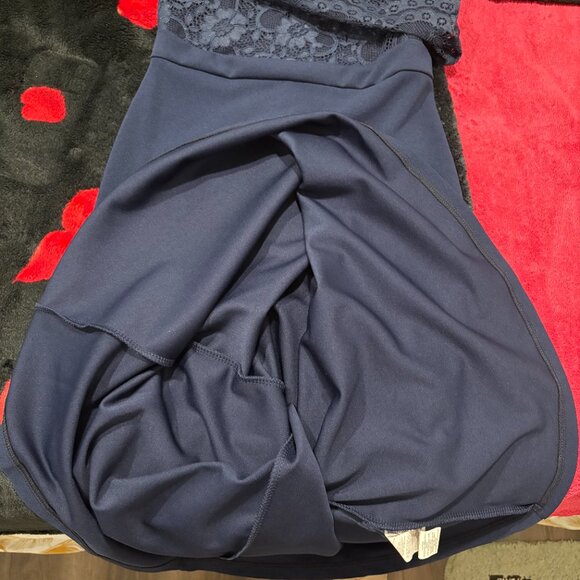 Missguided Mermaid One Shoulder Long Night Blue Dress - Picture 13 of 13